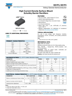 SS1P3 datasheet cover page