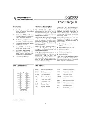 BQ2003 数据手册首页