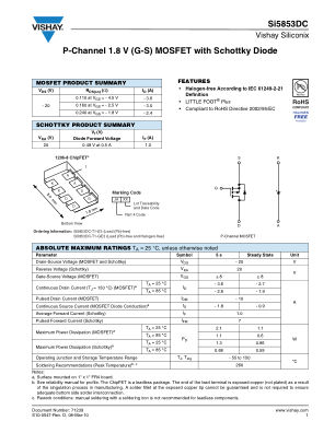 SI5853DC datasheet cover page