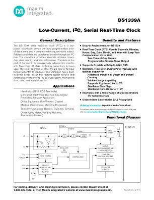 DS1339A datasheet cover page