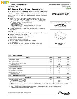 MRF5S19130H-2 数据手册首页