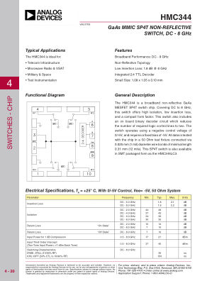 HMC344 datasheet cover page