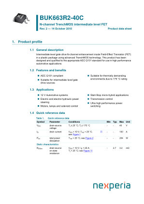 BUK663R2-40C datasheet cover page