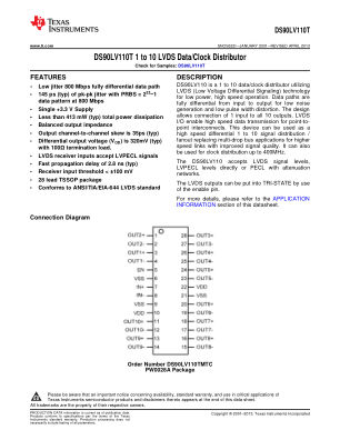 DS90LV110T 数据手册首页