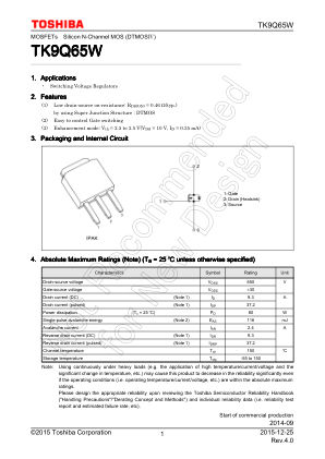 TK9Q65W datasheet cover page