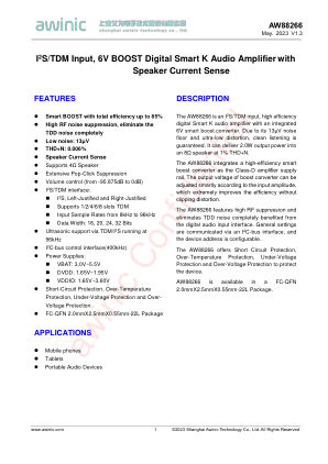 AW88266FCR datasheet cover page