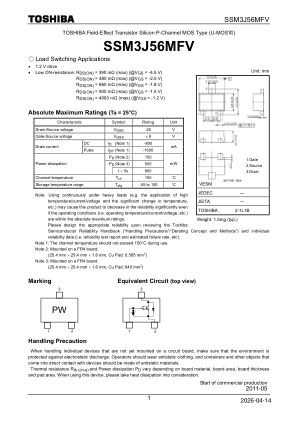 SSM3J56MFV datasheet cover page