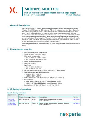 74HC109PWJ datasheet cover page