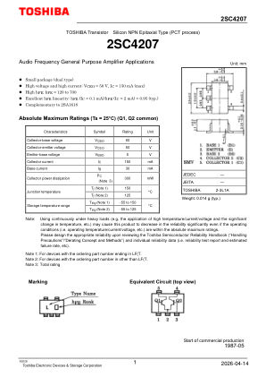 2SC4207 datasheet cover page