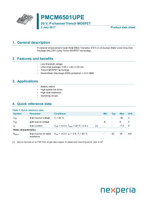 PMCM6501UPEZ datasheet cover page
