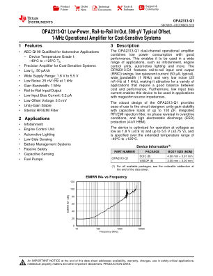OPA2313-Q1 数据手册首页