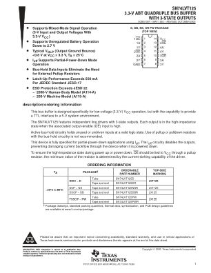 SN74LVT125 datasheet cover page