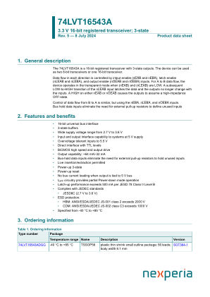 74LVT16543ADGGY datasheet cover page