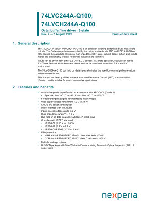 74LVC244APW-Q100J datasheet cover page