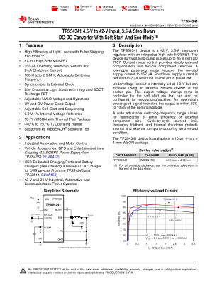 TPS54341 datasheet cover page