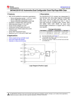SN74AC2G101-Q1 数据手册首页