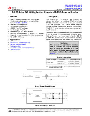 DCH010515S datasheet cover page