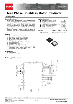 BD63003MUV 数据手册首页