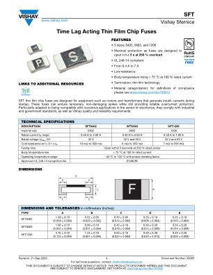 SFT datasheet cover page