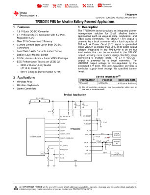 TPS80010 datasheet cover page