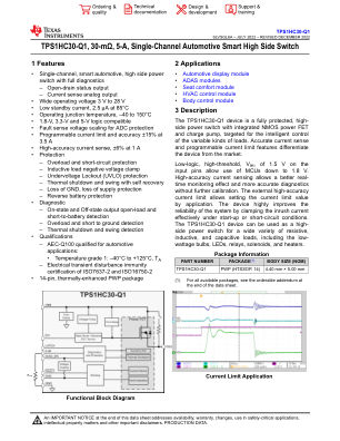 TPS1HC30-Q1 datasheet cover page
