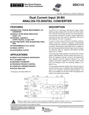 DDC112 datasheet cover page