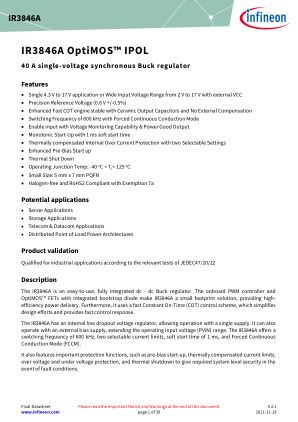 IR3846AMTRPBF datasheet cover page