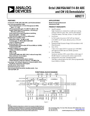 AD9277 datasheet cover page