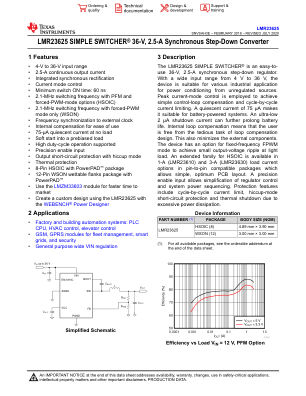 LMR23625 datasheet cover page