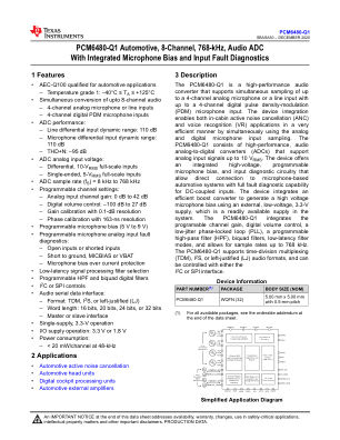 PCM6480-Q1 datasheet cover page