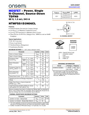 NTMFSS1D3N06CL datasheet cover page