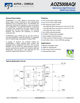 AOZ5008AQI datasheet cover page