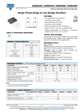 GSIB25XX datasheet cover page