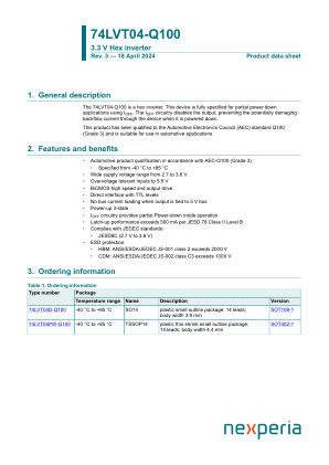 74LVT04PW-Q100J datasheet cover page