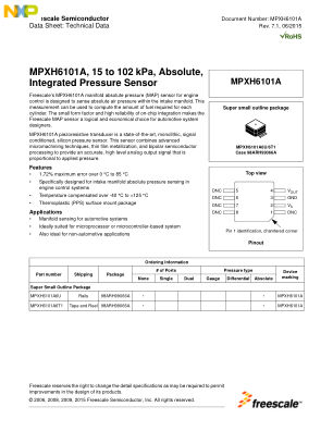 MPXH6101A datasheet cover page