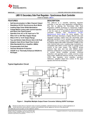 LM5115 datasheet cover page
