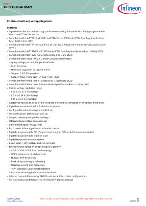 XDPE1C2C4A-0000 datasheet cover page