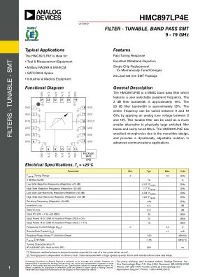 HMC897 datasheet cover page