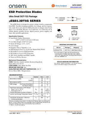 UESD3.3DT5G datasheet cover page