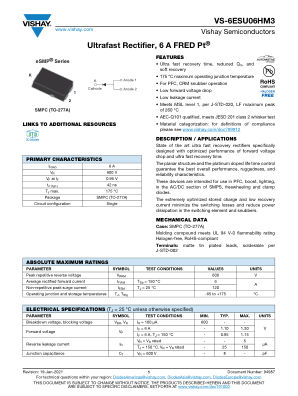 VS-6ESU06HM3 datasheet cover page