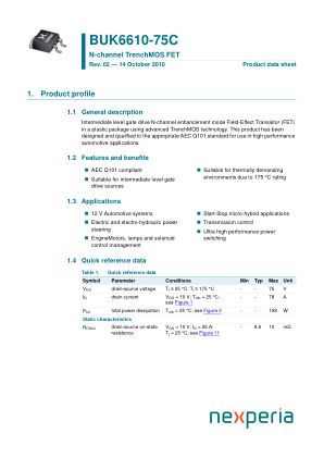 BUK6610-75C datasheet cover page
