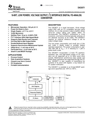 DAC8571 datasheet cover page