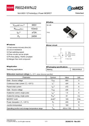 R6024WNJ2 数据手册首页