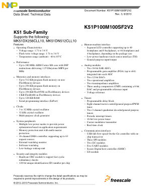K51P100M100SF2V2 数据手册首页