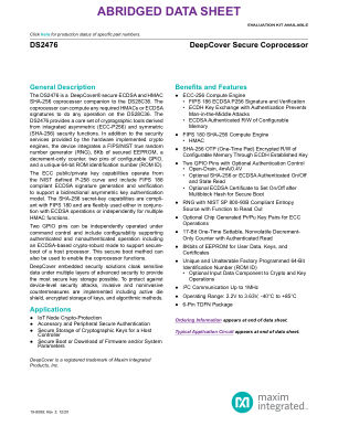 DS2476 数据手册首页