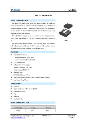 MS8837 datasheet cover page