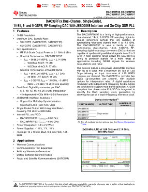 DAC38RF97 datasheet cover page