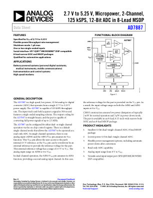 AD7887 数据手册首页