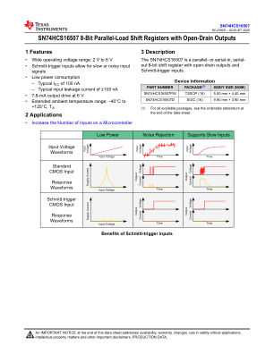 SN74HCS16507 datasheet cover page