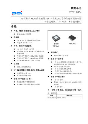 PT32L005X datasheet cover page